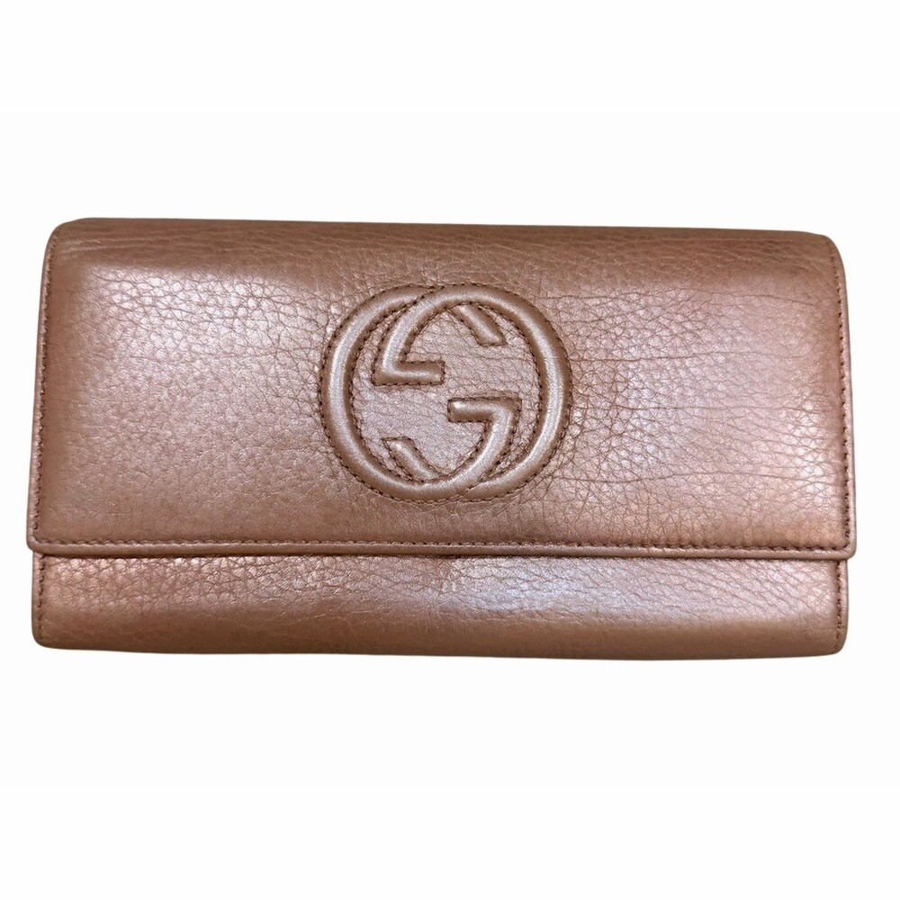 Gucci Soho Continental Wallet Pink Metallic - Picture 1 of 6